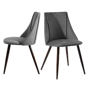 Smeg Grey Velvet Upholstered Dining Chair (Set of 2)