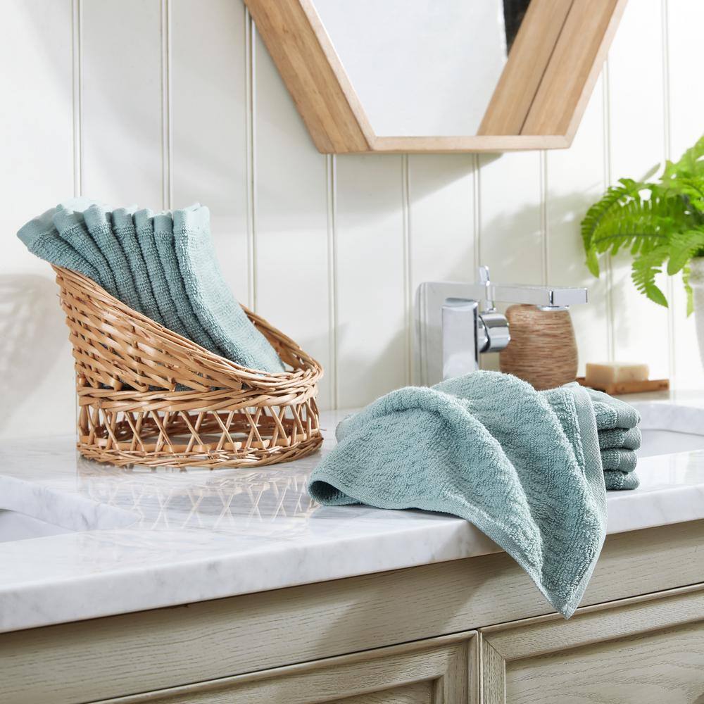Turquoise 12-Piece Fast Drying Cotton Washcloth Set