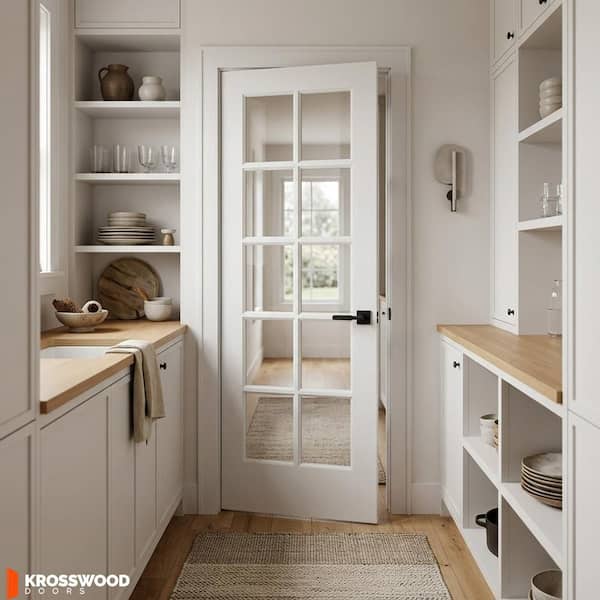 Krosswood Doors 30 in. x 80 in. 10-Lite Solid Core MDF Primed
