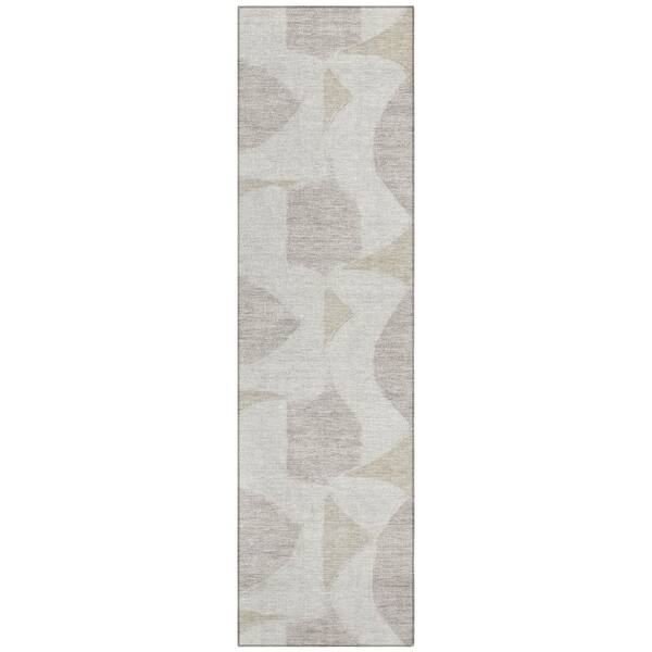 Chantille Machine Washable Indoor/Outdoor Abstract ACN3060 Ivory 2 ft. x 7 ft. Runner Rug