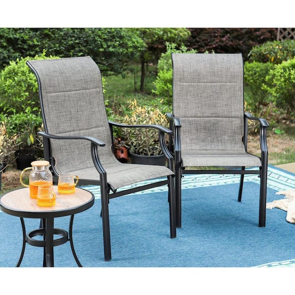 PHI VILLA Black Ergonomic High Back Padded Textilene Metal
