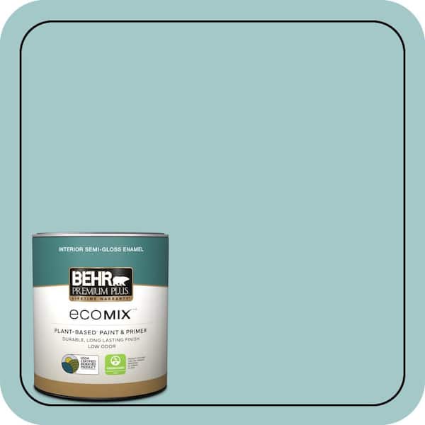 1 qt. #PPU13-10 Ocean Boulevard Semi-Gloss Enamel EcoMix Plant-Based Interior Paint & Primer