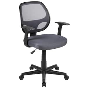 Flash Fundamentals Mid-Back Mesh Swivel Ergonomic Task Office Chair in Gray with Arms
