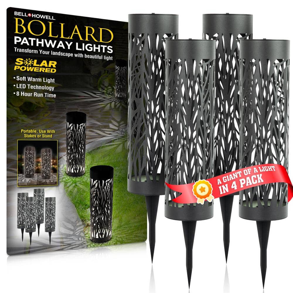 Black Matte Stainless Steel Solar LED Pathway Lights Multipack