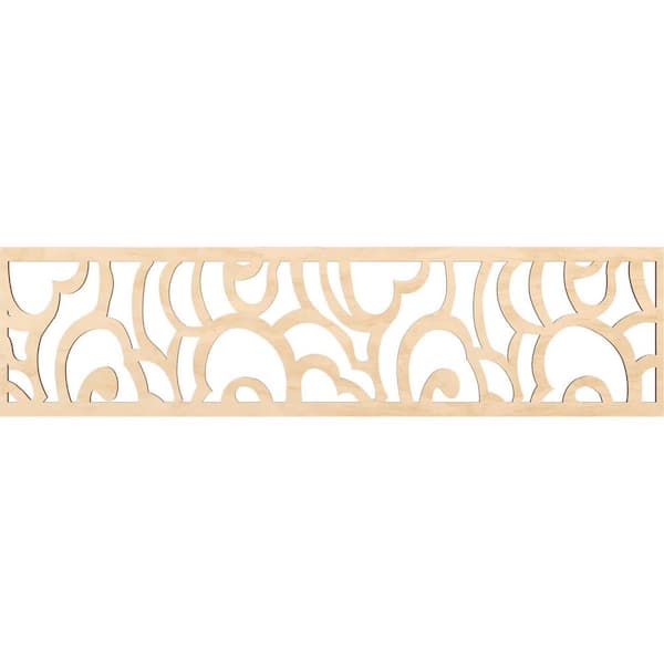 Ekena Millwork Springfield Fretwork 0.25 in. D x 47 in. W x 12 in. L Birch Wood Panel Moulding