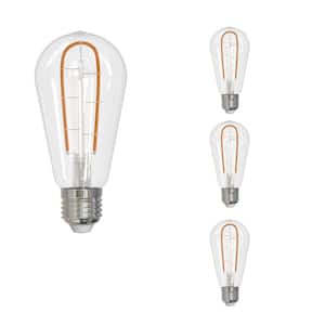25 - Watt Equivalent ST18 Dimmable Medium Screw LED Light Bulb Amber Light 2100K 4 - Pack