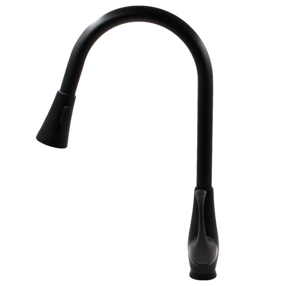 Matte Black Brass Single Handle Pull Down Kitchen Faucet