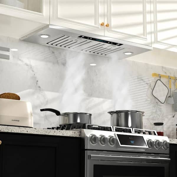 36 in. 900 CFM Convertible Insert Range Hood in Stainless Steel with LED Lighting, As Low as 40 dB, 10-Year Warranty