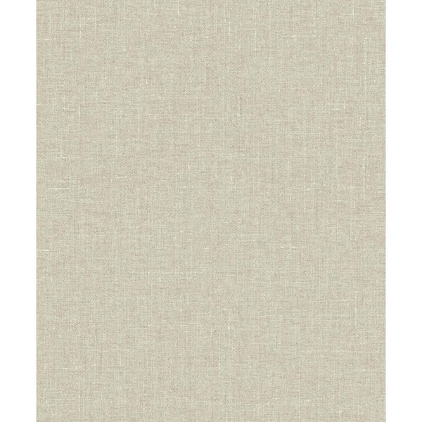 Seabrook Designs 57.5 sq. ft. Ocean Sand Abington Faux Linen Nonwoven Paper Unpasted Wallpaper Roll