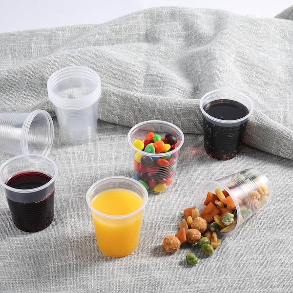 5 oz. Clear Disposable Plastic Cups for Party Events Picnic BBQ Travel Cold Drinks Desserts 300-Pack