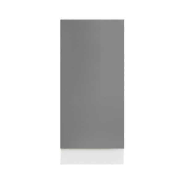 LIFEART CABINETRY Valencia Assembled 18 in. W x 24 in. D x 34.5 in. H in Gloss Gray Plywood Assembled Full-Height Base Kitchen Cabinet
