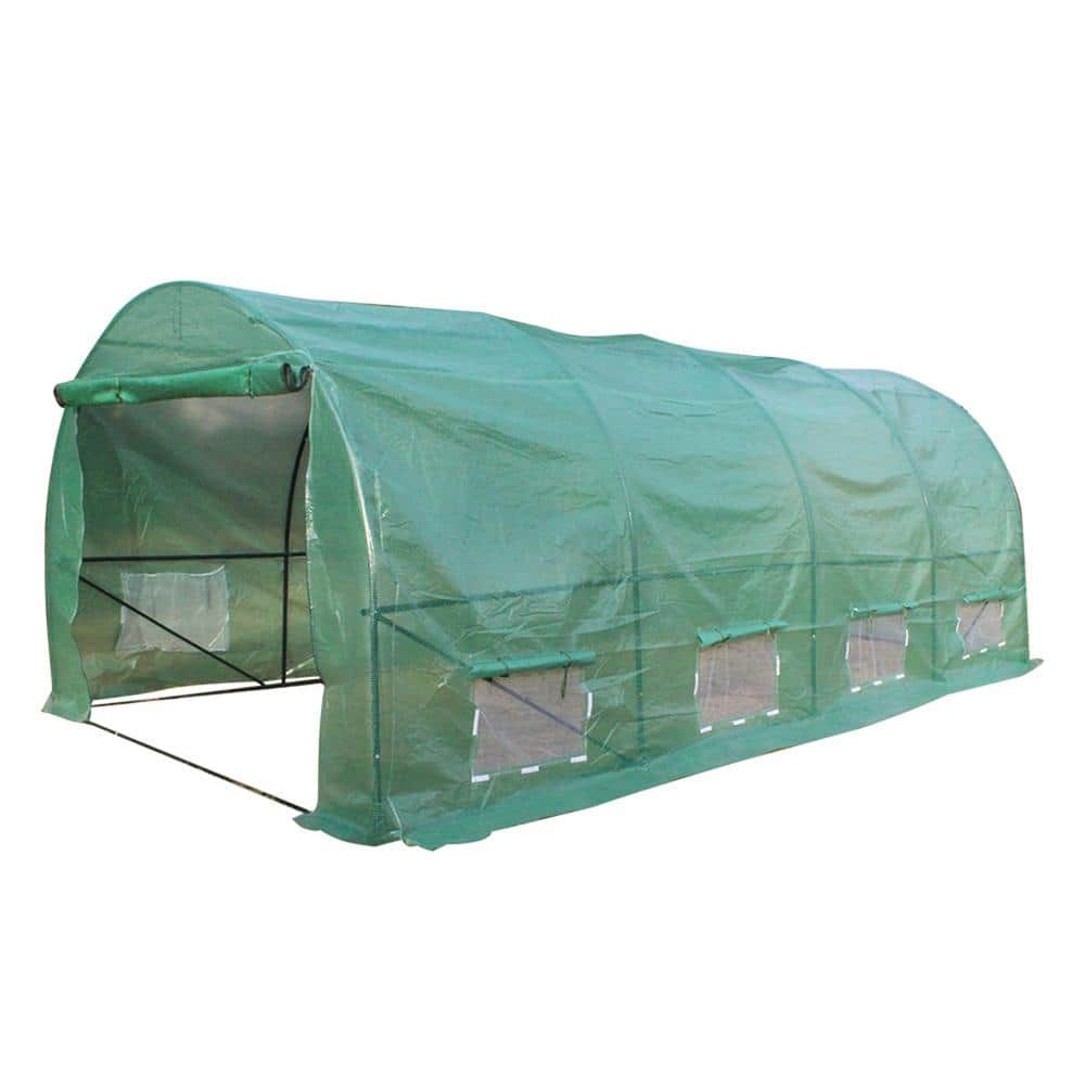 Wateday 117 in. W x 235 in. D x 82 in. H Steel Heavy-Duty Greenhouse PF ...