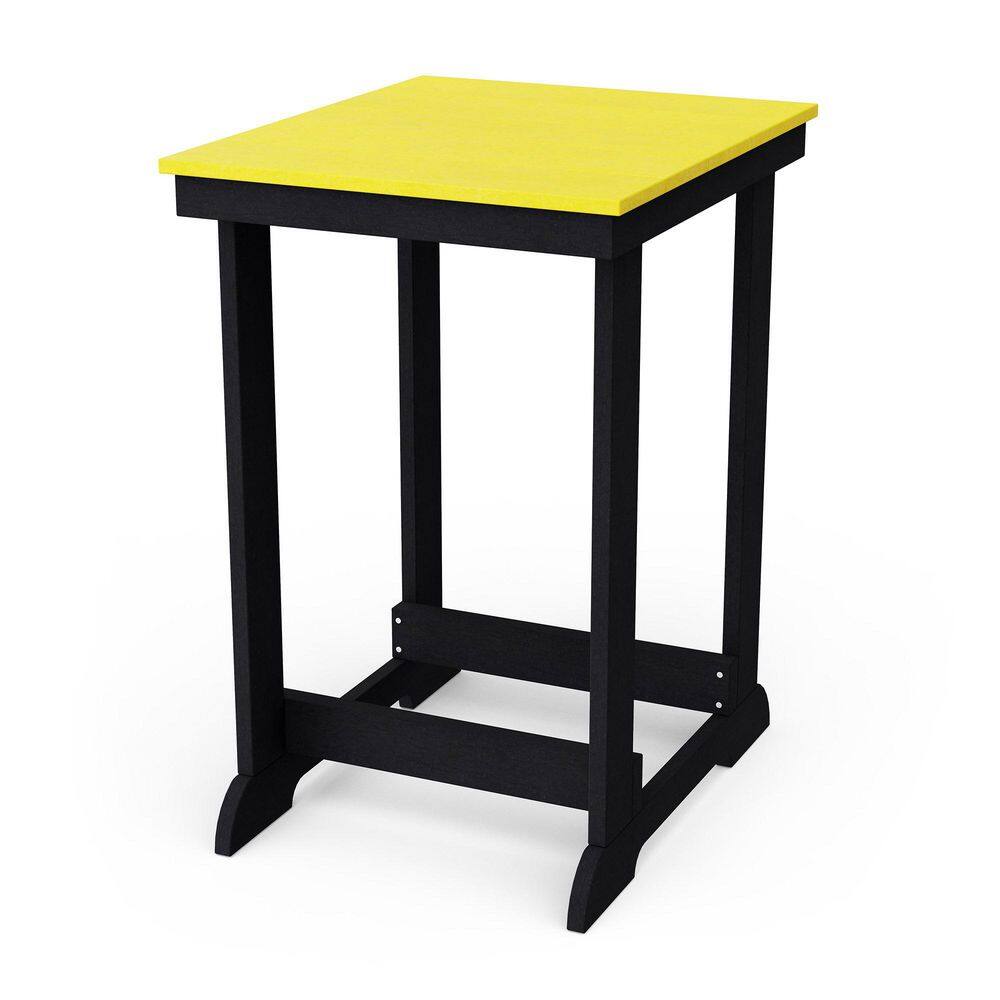 Heritage Lemon Yellow and Black HDPE Plastic Outdoor Patio Counter Height Table price history on PriceWatchPro