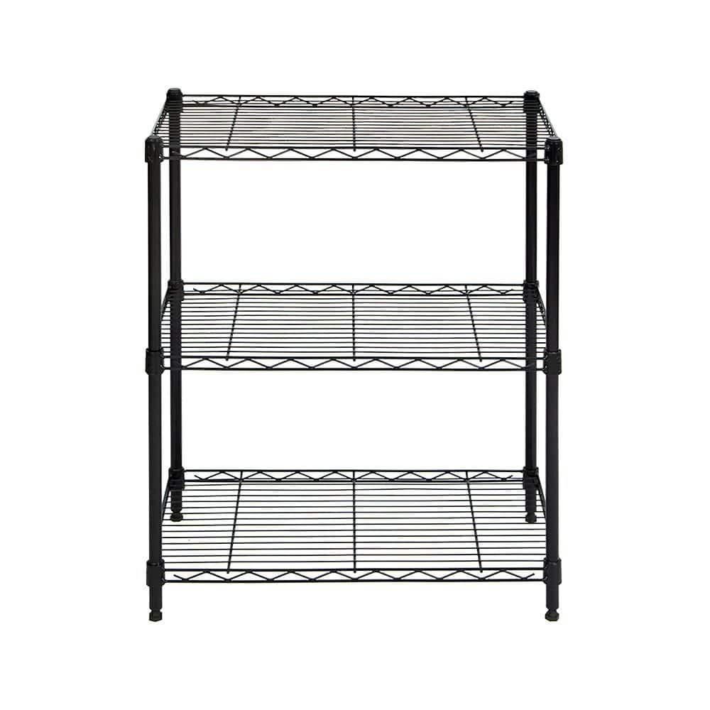 3-Tier Steel Wire Shelving Unit in Black (24 in. W x 30 in. H x 14 in. D) price history on PriceWatchPro