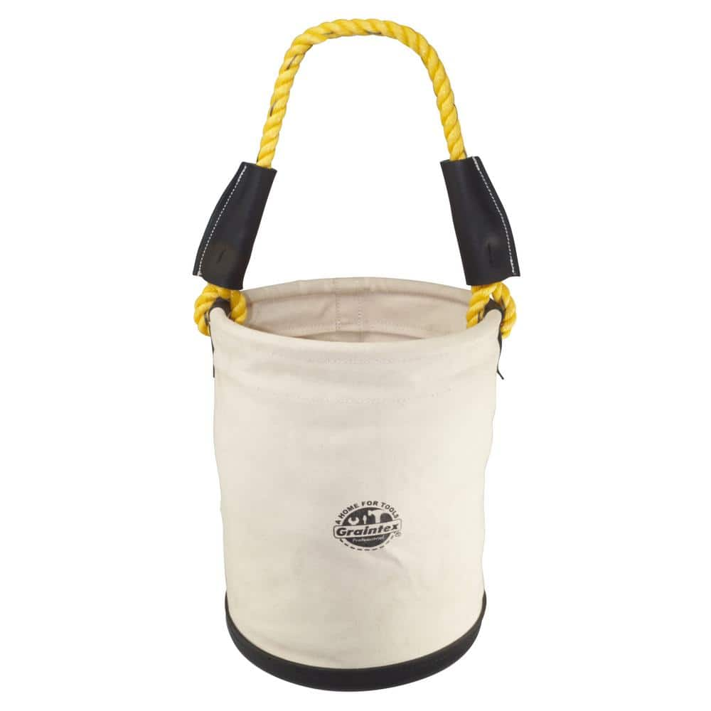 Graintex 12 in. 1 Pocket Utility Canvas Bucket with Plastic Bottom ...