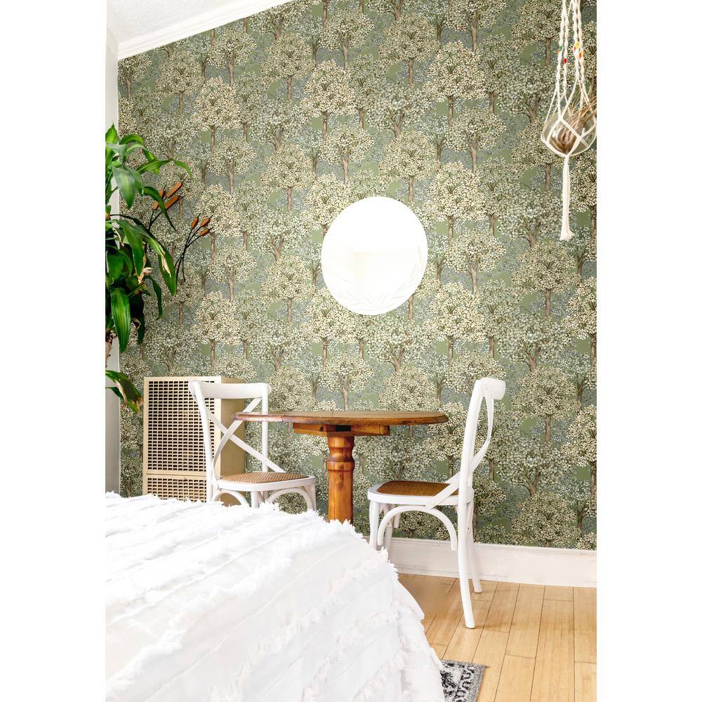 Pink and Beige Matte Non-Pasted Botanical Wallpaper Roll
