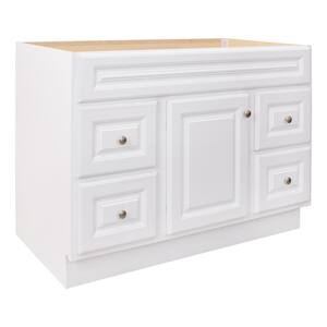 Hampton 48 in. W x 21 in. D x 33.5 in. H Bath Vanity Cabinet without Top in White