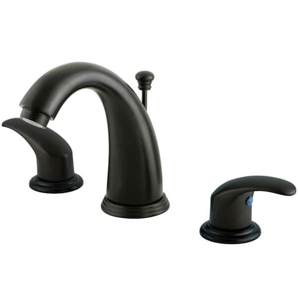 Kingston Brass Legacy 8 in. Widespread 2-Handle Bathroom Faucets with Plastic Pop-Up in Oil Rubbed Bronze