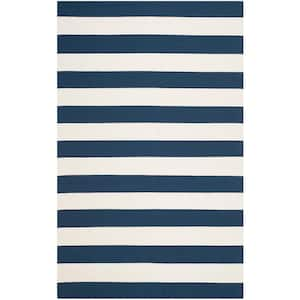 Montauk Navy/Ivory 5 ft. x 8 ft. Striped Area Rug