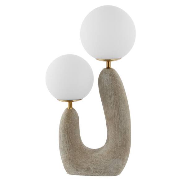 JONATHAN Y Oona 18 in. 2-Light Mid-Century Scandinavian Resin/Iron