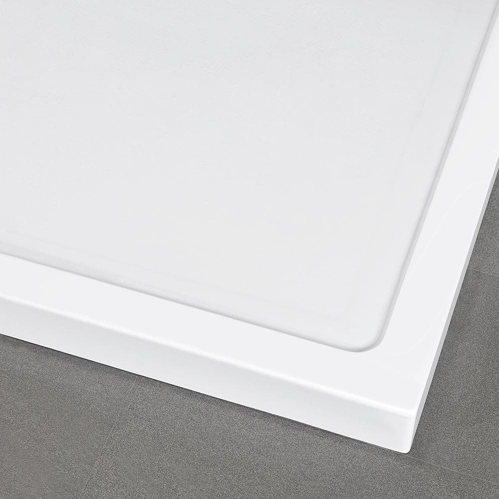 White Acrylic 72x36 Rectangular Shower Base with Hidden Drain