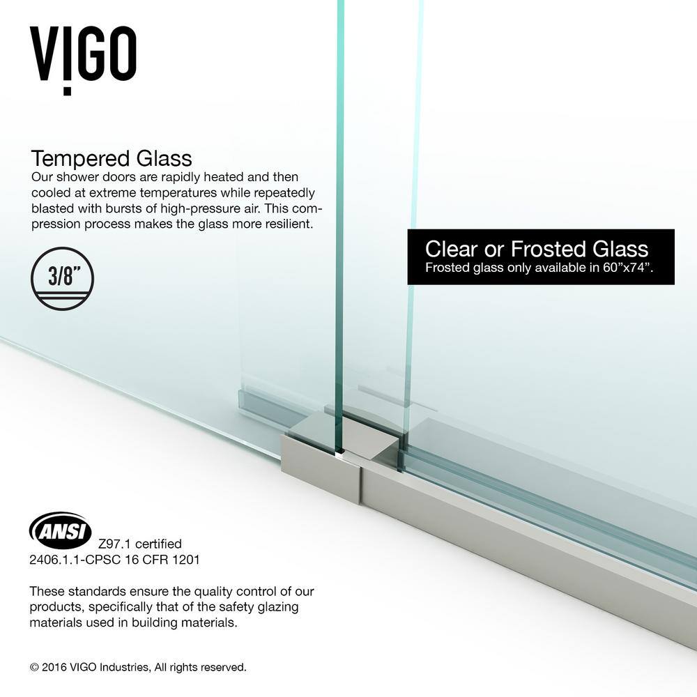 Elan 72" Frameless Sliding Tub Door with Clear Tempered Glass