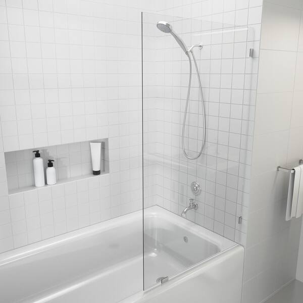 Have a question about Glass Warehouse 34 in. x 58 in. Frameless Fixed Panel Bathtub Door in