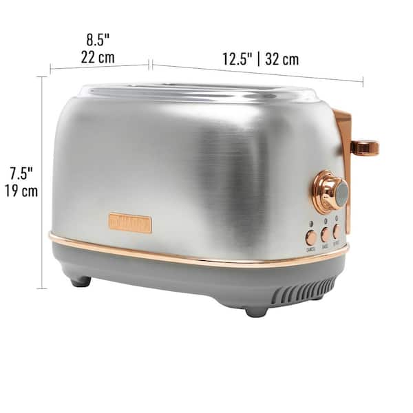 HADEN Heritage 900-Watt 2-Slice Wide Slot Steel and Copper