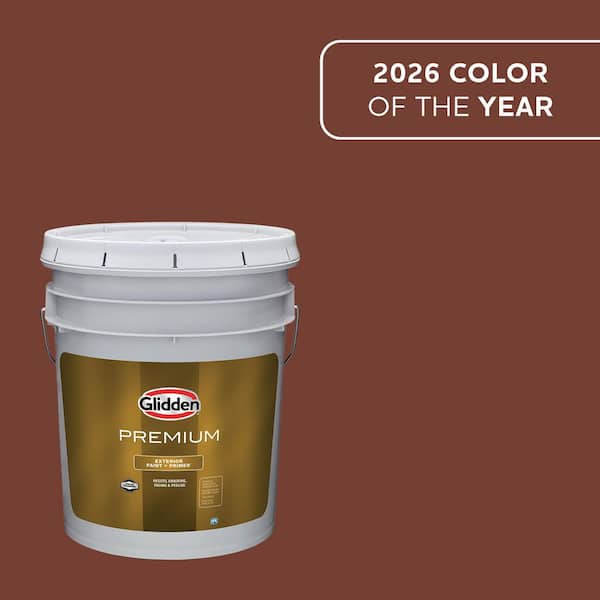 Glidden Premium 5 gal. PPG1060-7 Warm Mahogany Flat Exterior Latex Paint