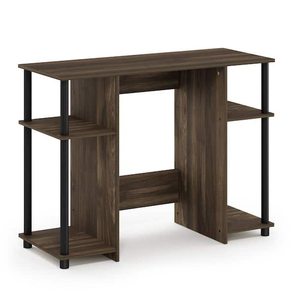 Furinno 38 in. Rectangular Columbia Walnut Wood Computer Desk with Open Storage