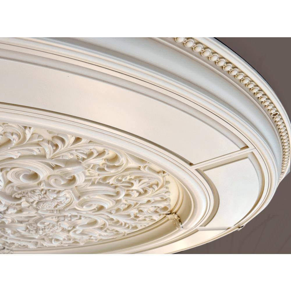 Alluring Carve Cream Round Ceiling Medallion