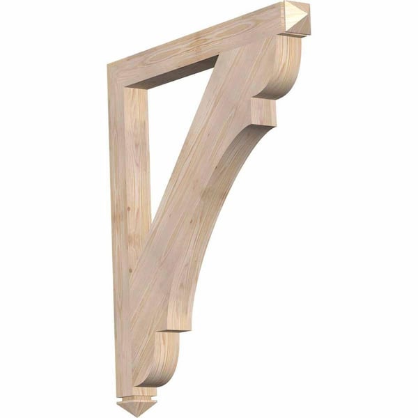 Ekena Millwork 3.5 in. x 44 in. x 38 in. Douglas Fir Olympic Arts and Crafts Smooth Bracket