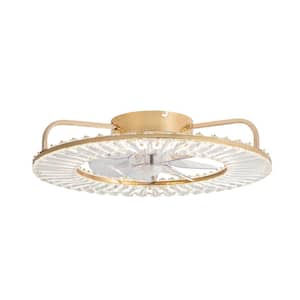 22 in. Integrated LED Indoor Chandelier Gold Ceiling Fans with Light and Remote Control Included