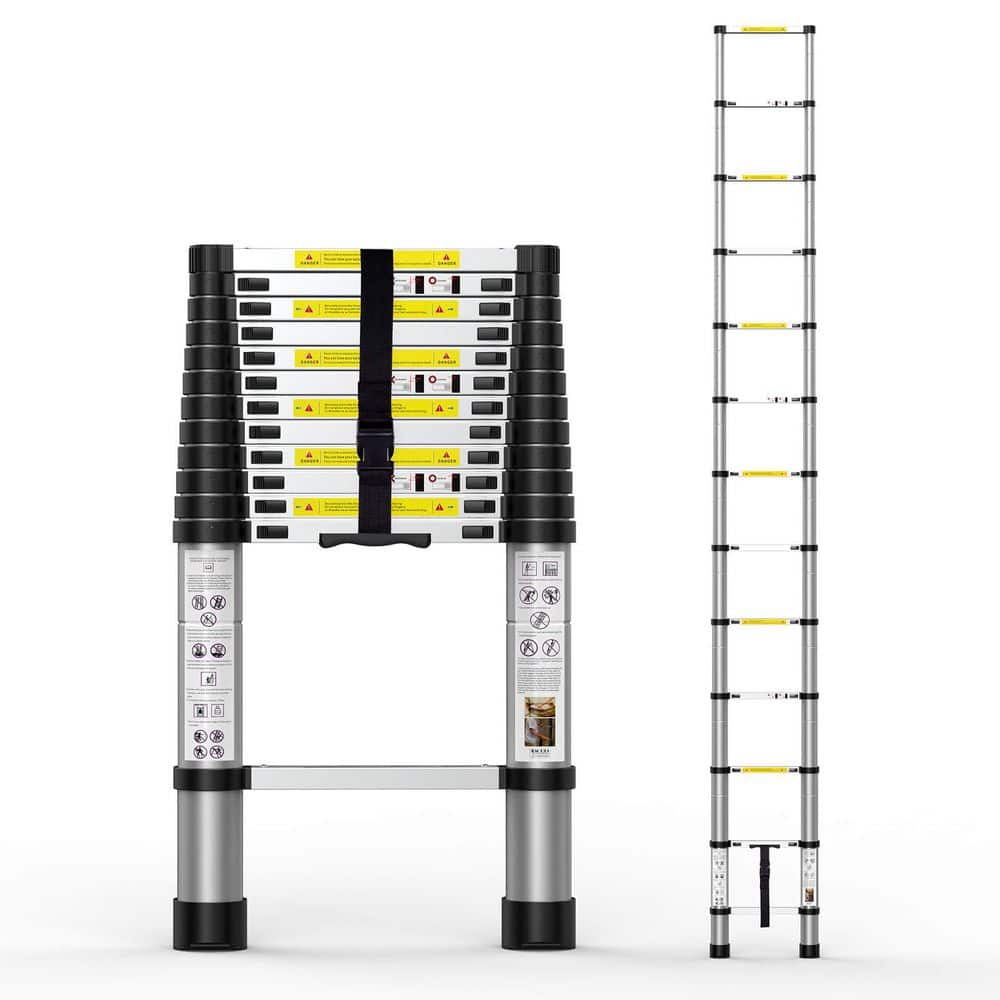 12.5 ft. Telescoping Aluminum Extension Ladder with Carry Bag, Heavy Duty 330 lb. Max Capacity for Outdoor Indoor Use price history on PriceWatchPro