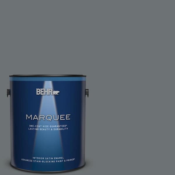 BEHR MARQUEE 1 gal. #MQ5-28 Dawn Gray One-Coat Hide Satin Enamel Interior Paint & Primer