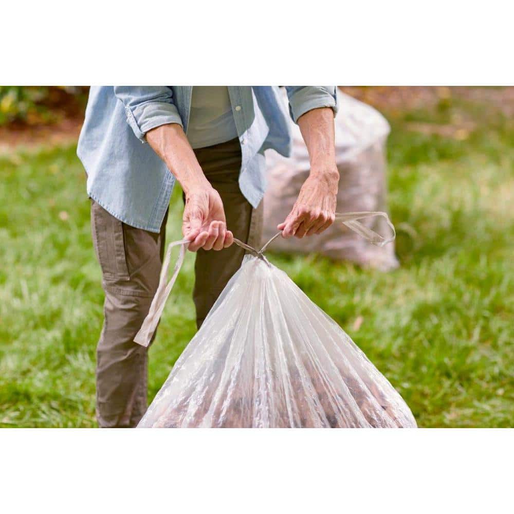 33-39 Gallon Clear Heavy-Duty Drawstring Trash Bags