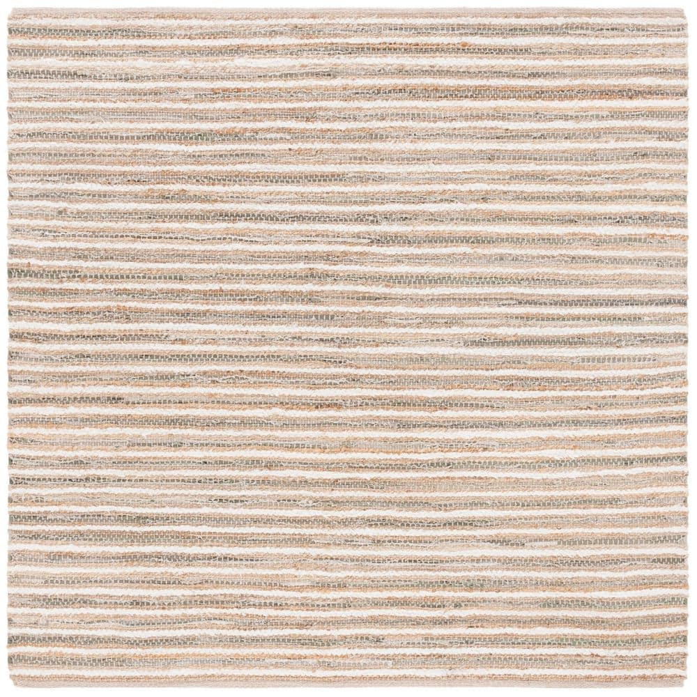 Cape Cod 6 ft. x 6 ft. Natural/Green Striped Abstract Square Area Rug price history on PriceWatchPro