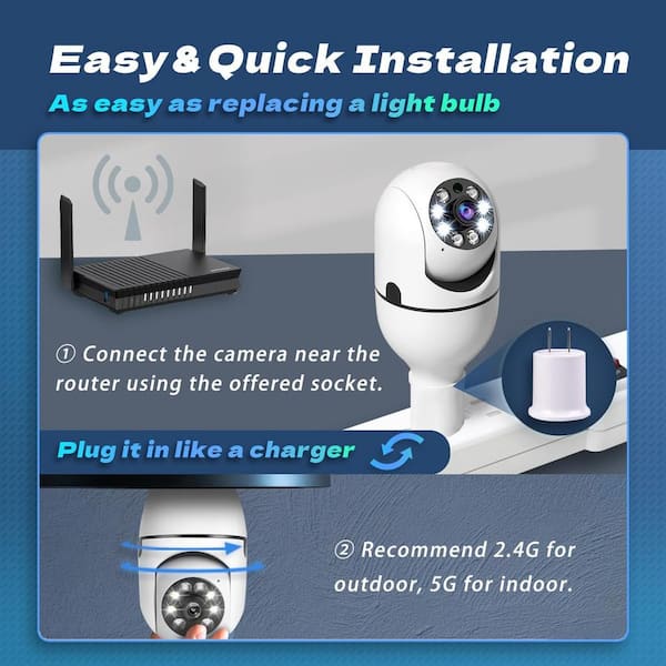 GOOSPY アイボリー Lukyamzn Wireless Indoor Plug-in WiFi Security Camera with