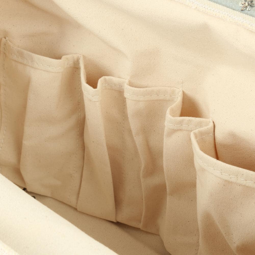 Natural Canvas 18-Inch Tool Bag with 13 Pockets and Vinyl Bottom