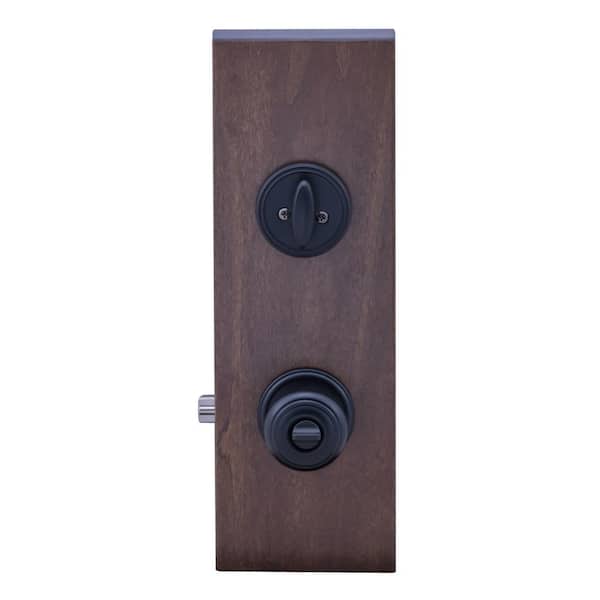 Colonial Black Entry Door Knob with Deadbolt