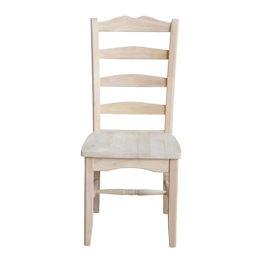 Unfinished Solid Wood Ladderback Dining Chairs (Set of 2)