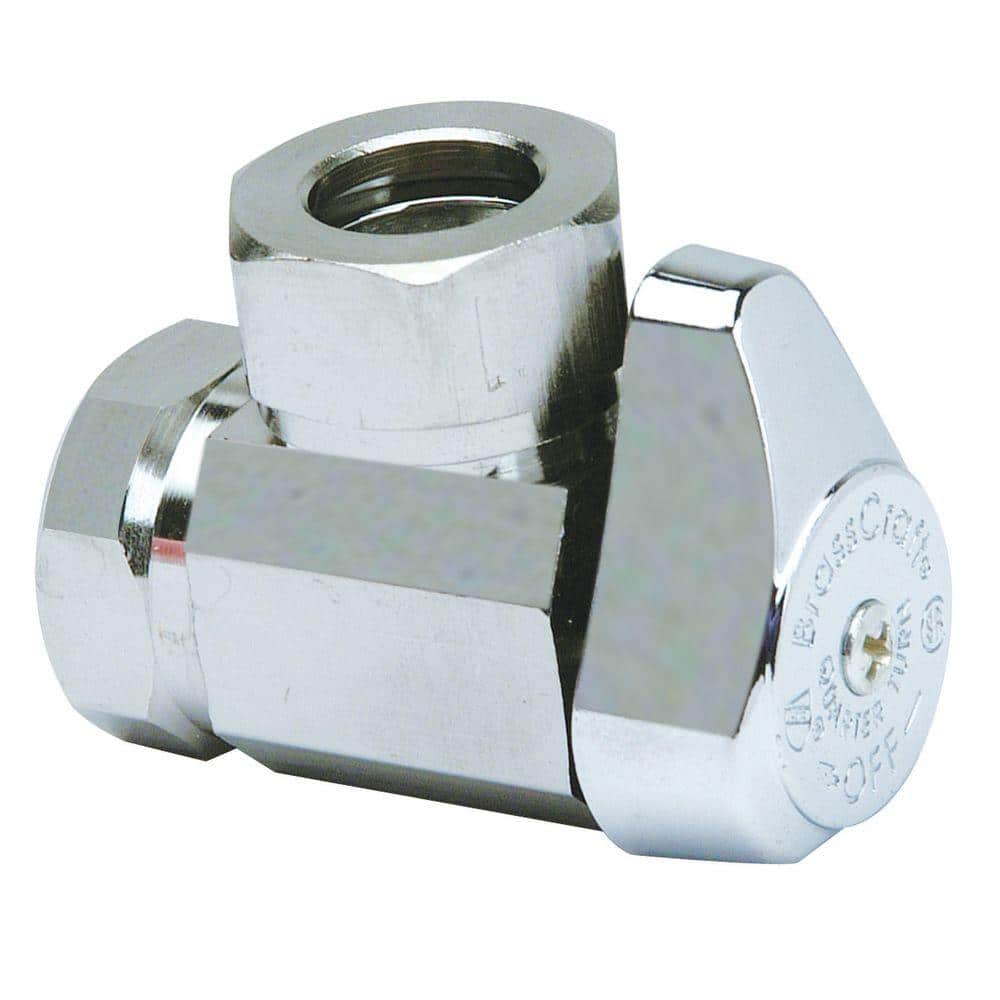 UPC 026613135724 product image for 1/2 in. FIP Inlet x 7/16 in. and 1/2 in. Slip-Joint Outlet 1/4-Turn Angle Valve | upcitemdb.com