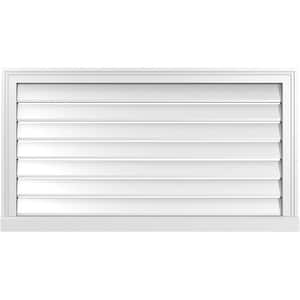 40 in. x 22 in. Vertical Surface Mount PVC Gable Vent: Functional with Brickmould Sill Frame
