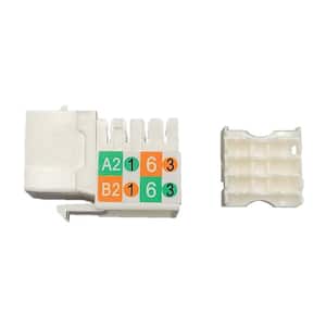 CAT 6A Unshielded Punch Down Keystone Jack with Tool in White (10-Pack)