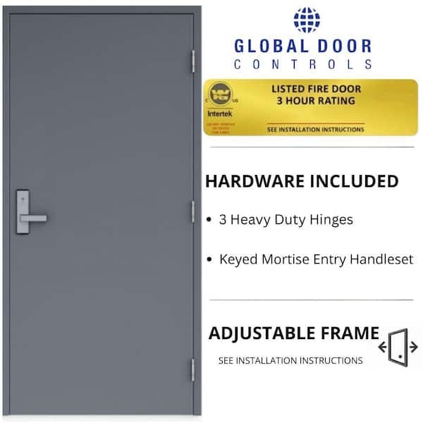 Flush Doors Series 36x84in. Right Handed Stainless Steel Finish, Metal Commercial 18G Door Kit; 16G Frame and Hardware