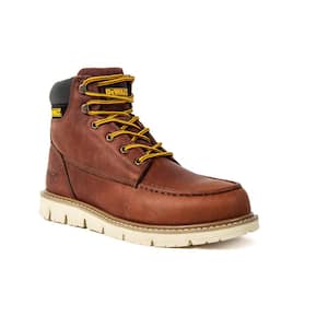 Men's Flex Moc 6'' Work Boots - Soft Toe - Walnut Pitstop Size 12(M)