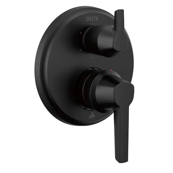 Delta Galeon 2-Handle Wall Mount Diverter Trim Kit with 6-Setting Integrated in Matte Black (Valve Not Included)