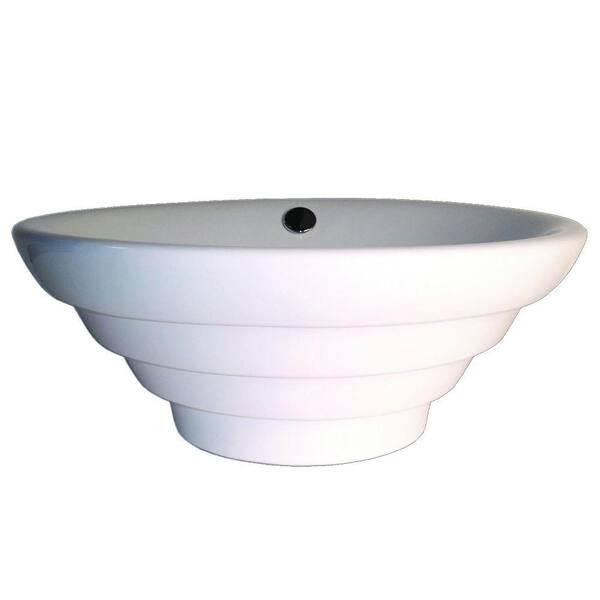 Fontaine Stacks Porcelain Vessel Sink in White-DISCONTINUED