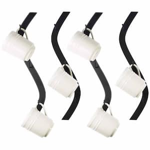 Black Unique S Curve Design Coffee Cup Rack Wall Hanging Holder - Set of 4