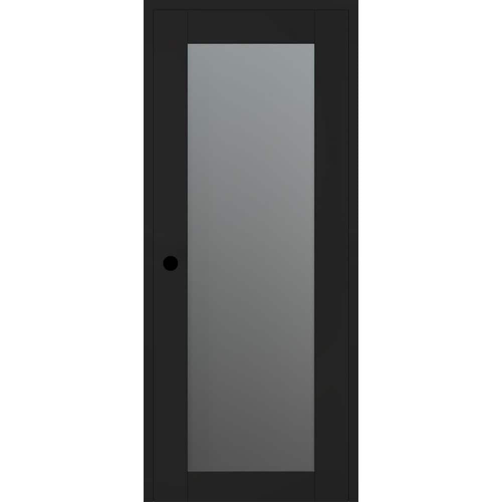 Avon 207 N DIY-Friendly 28 in. х 84 in. Right-Hand Frosted Glass Black Matte Composite Single Prehung Interior Door price history on PriceWatchPro